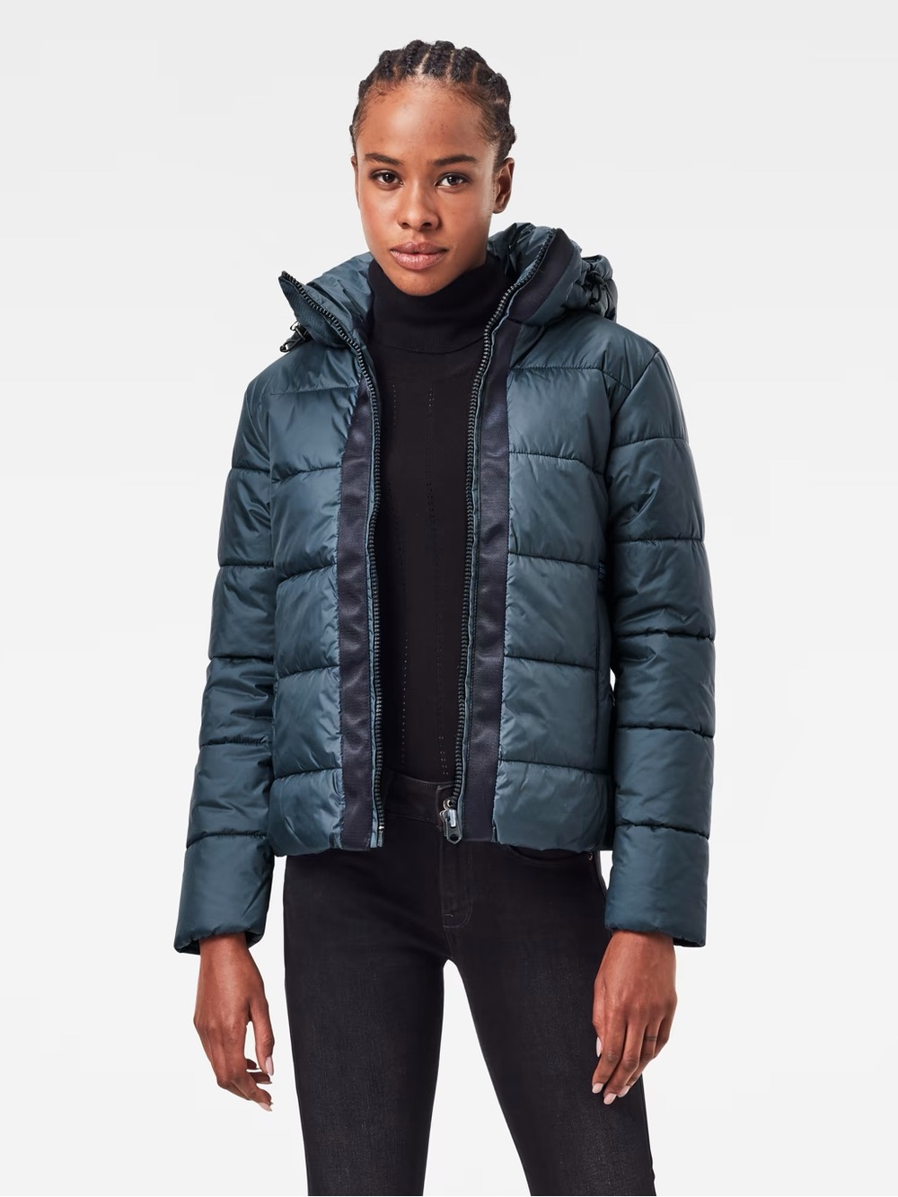 G-Star RAW Meefic Hooded Padded Puffer Jacket Vintage Navy NWT L